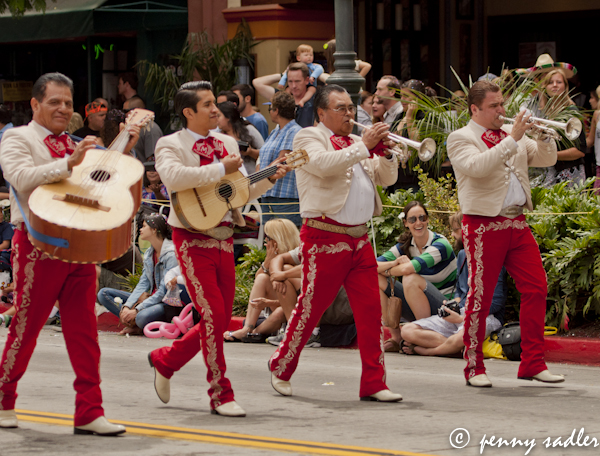 Mariachis in the Fiesta Santa Barbara, parade, @PennySadler 2013