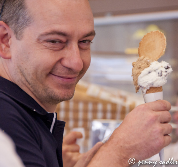 Enjoying at Gelato at Vanilla, Milan, italy @PennySadler