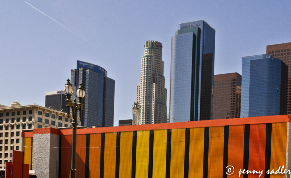 mixed architectural styles in downtown Los Angeles, California