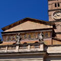 Facade of the Basilica Santa Maria in Trastevere Rome Italy