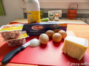 spaghetti Carbonara ingredients @PennySadler 2013