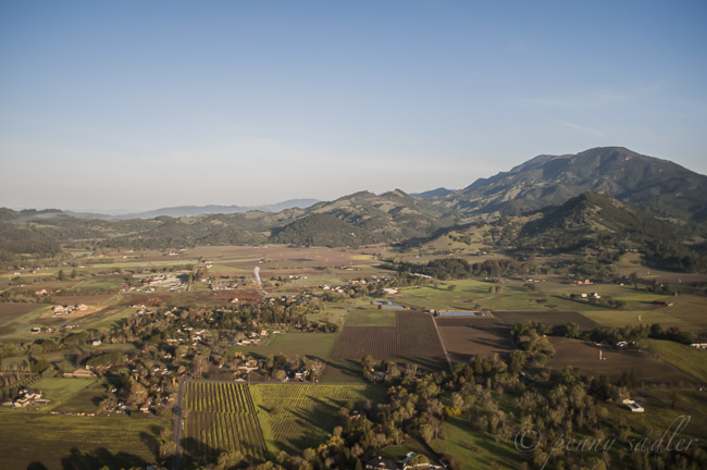Calistoga Napa Valley from the air.