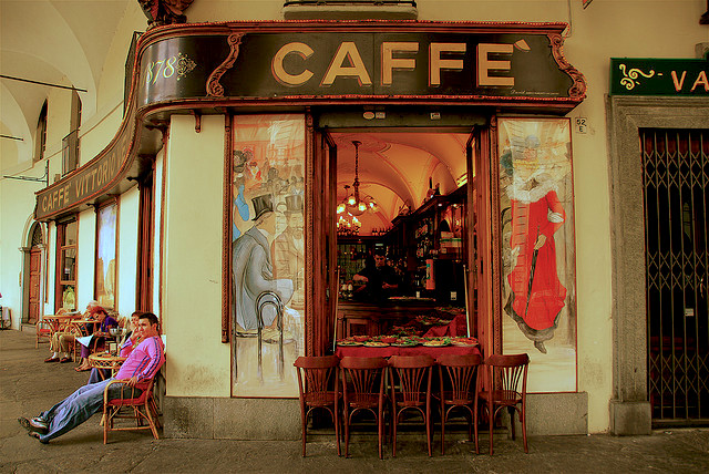 A pretty cafe from, A chocolate love affair, Turin italy