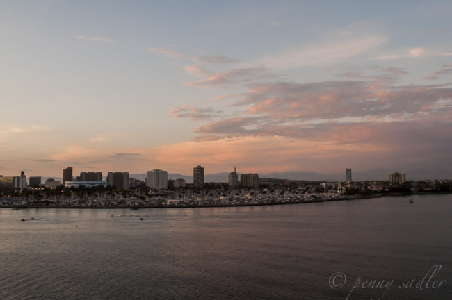Long Beach Harbor at sunset