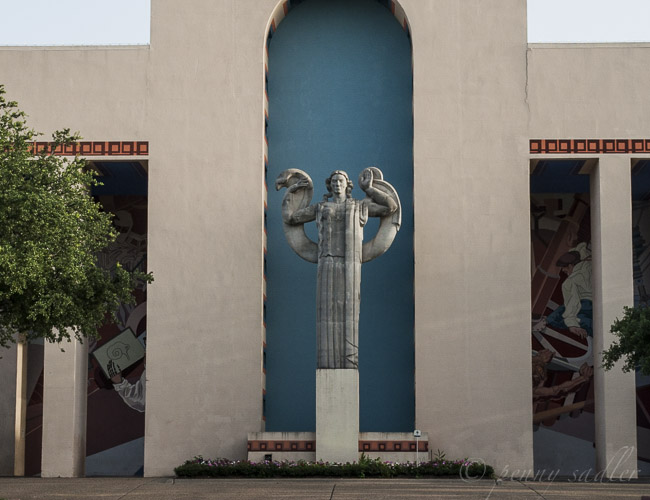 Portico along the Esplanade at Fair Park representing Mexico.