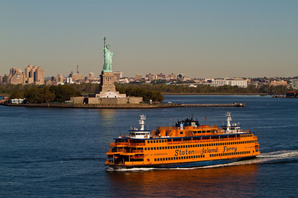 Staten Island Ferry with Statue of Liberty in background