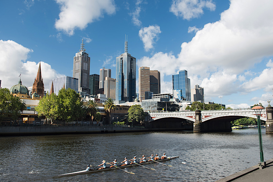 rowing on the Yarra River from Vineyards and Beaches winetasting around Melbourne, AU
