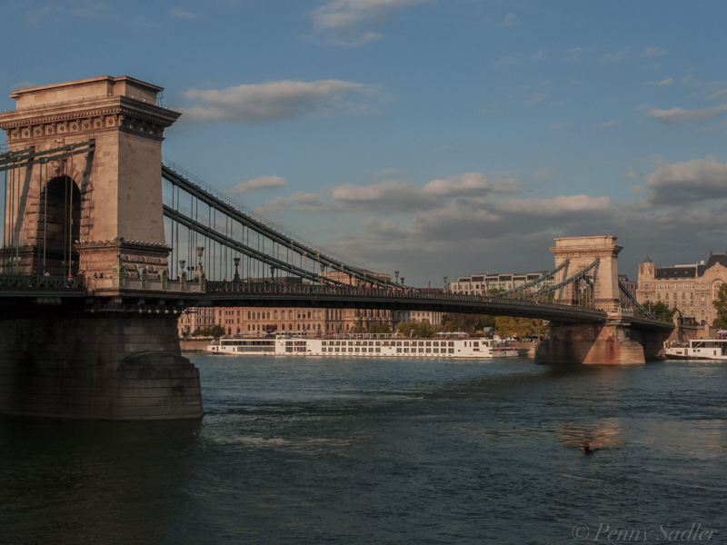 iconic chain bridge Budapest, Hungary