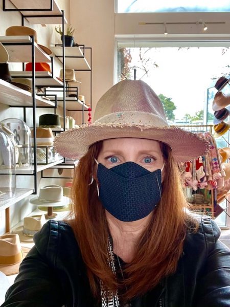 Woman in Hat with mask