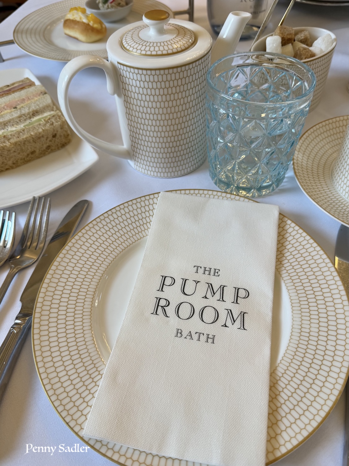 beautiful tea service at The Pump room in Bath, England