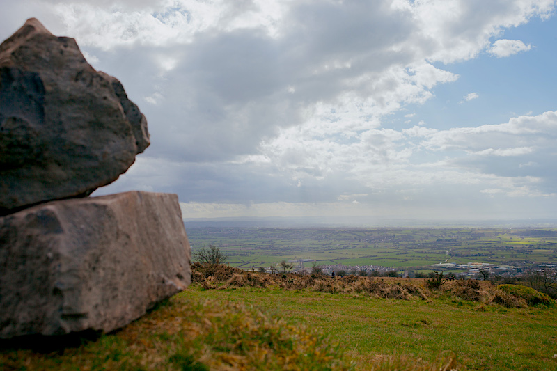 landscape in the Mendip Hills of Somerset County UK