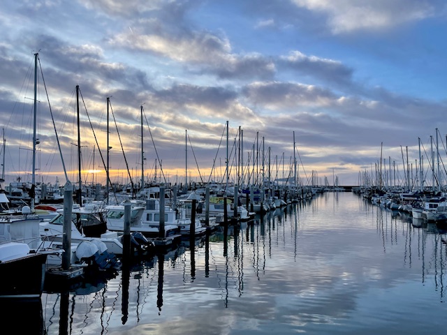 Santa Barbara Harbor sunrise by Penny Sadler