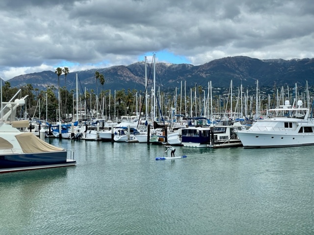 boats on the water in the Santa Barbara harbor