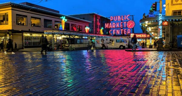 Pike Place Market night 