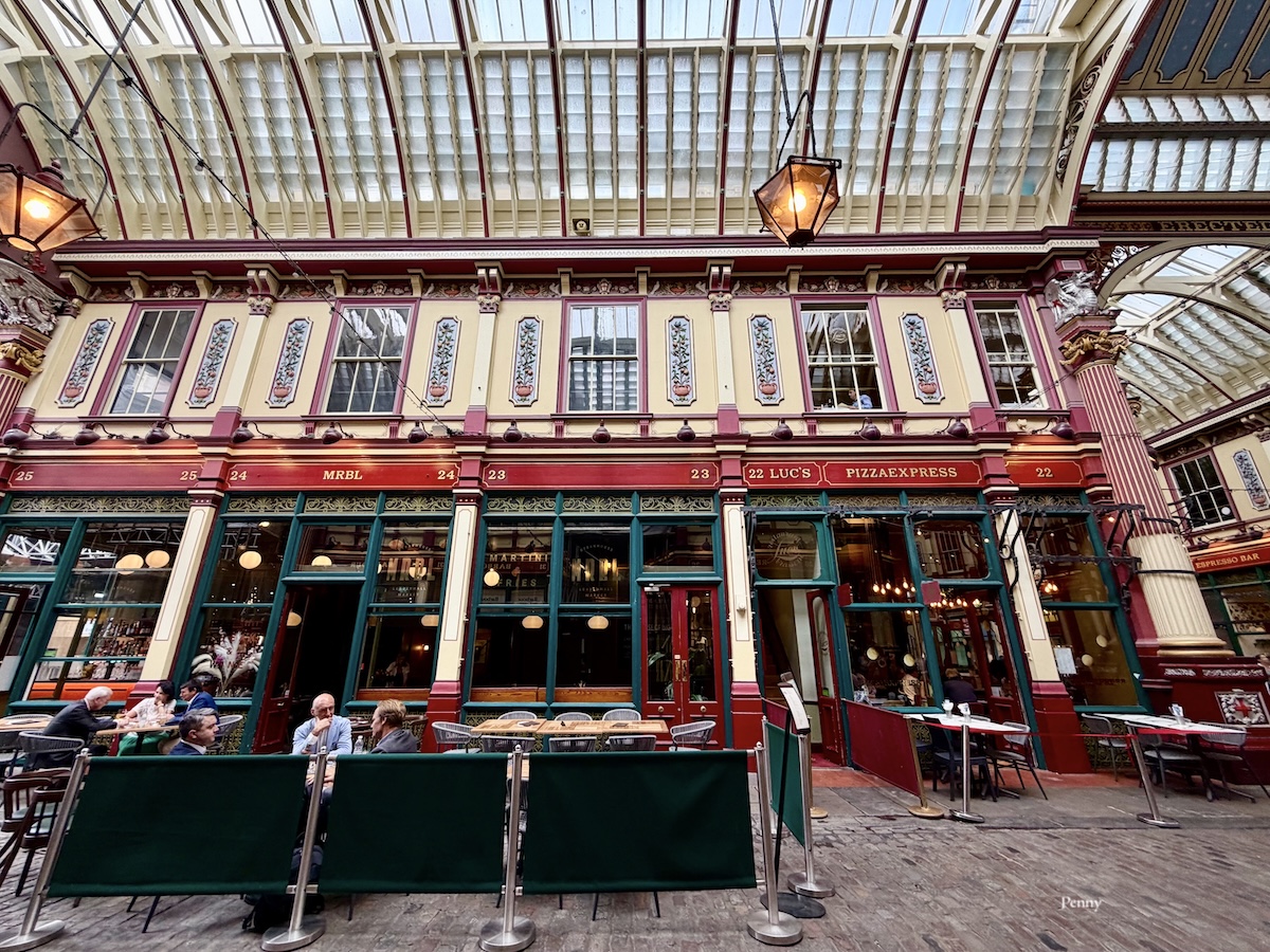 Leadenhall Market in London, Victorian market for food and drink in the business district.