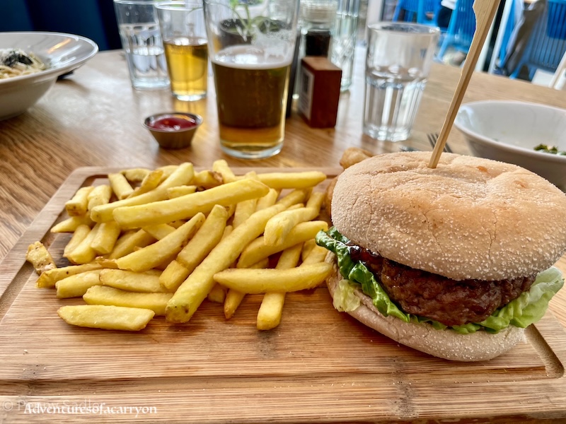 Burger and fries in Croyde, North Devon 