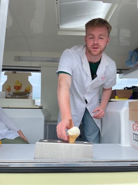 boy serving ice cream Westward Ho! North Devon