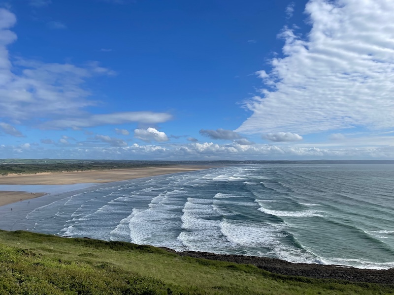 waves at Saunton Beach, Devon, UK