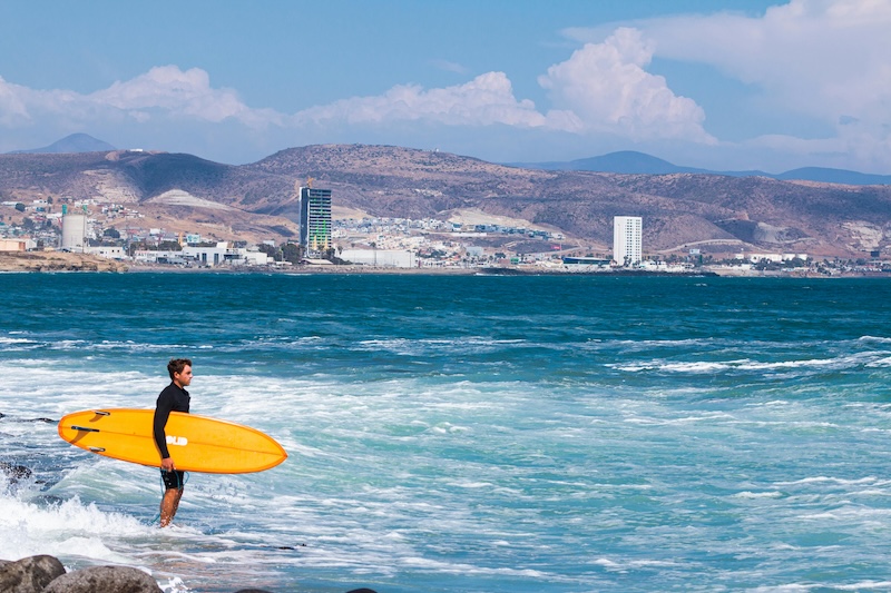 surfer in ensenada, Mexico