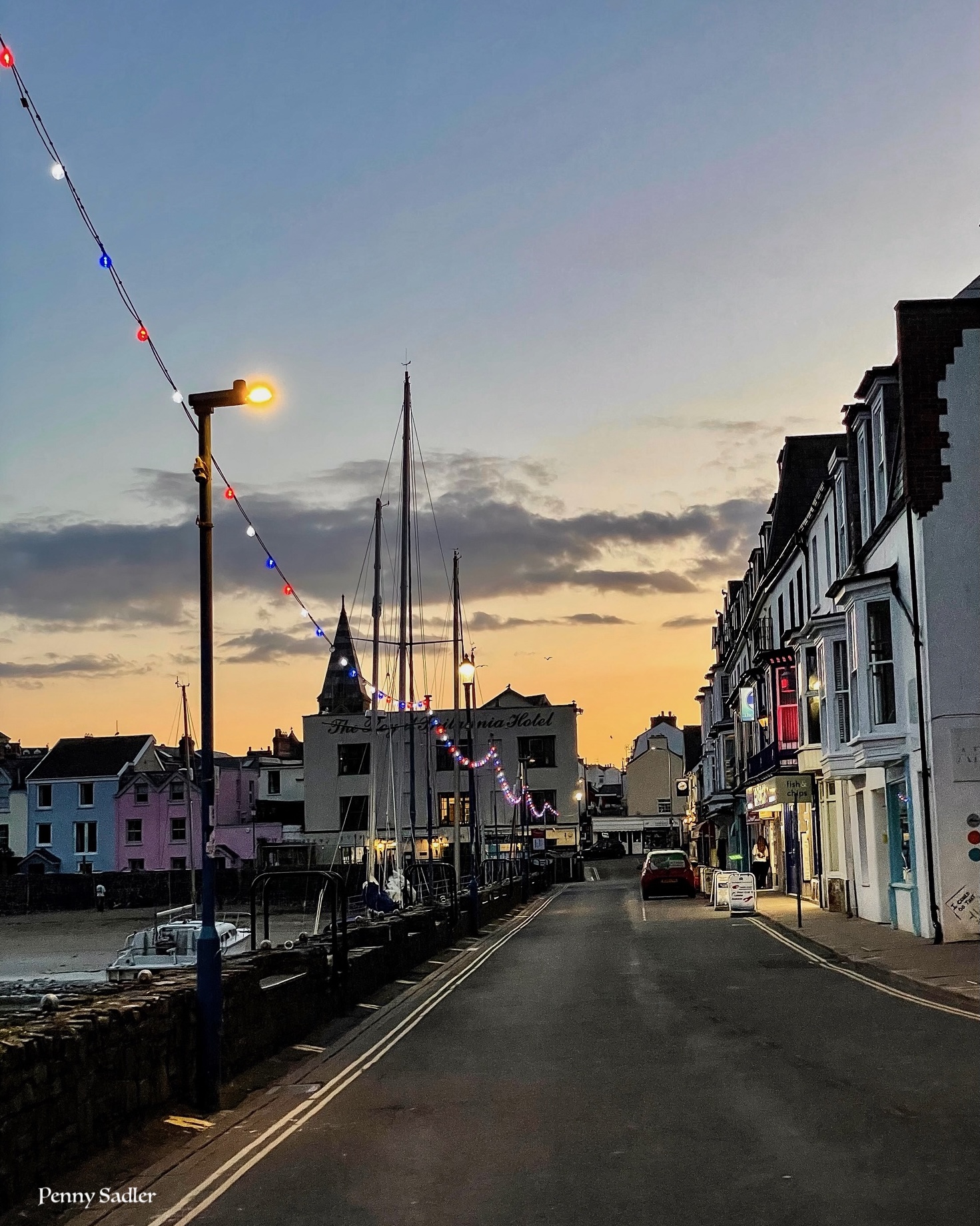 Night on the harbor in Ilfracombe, North Devon