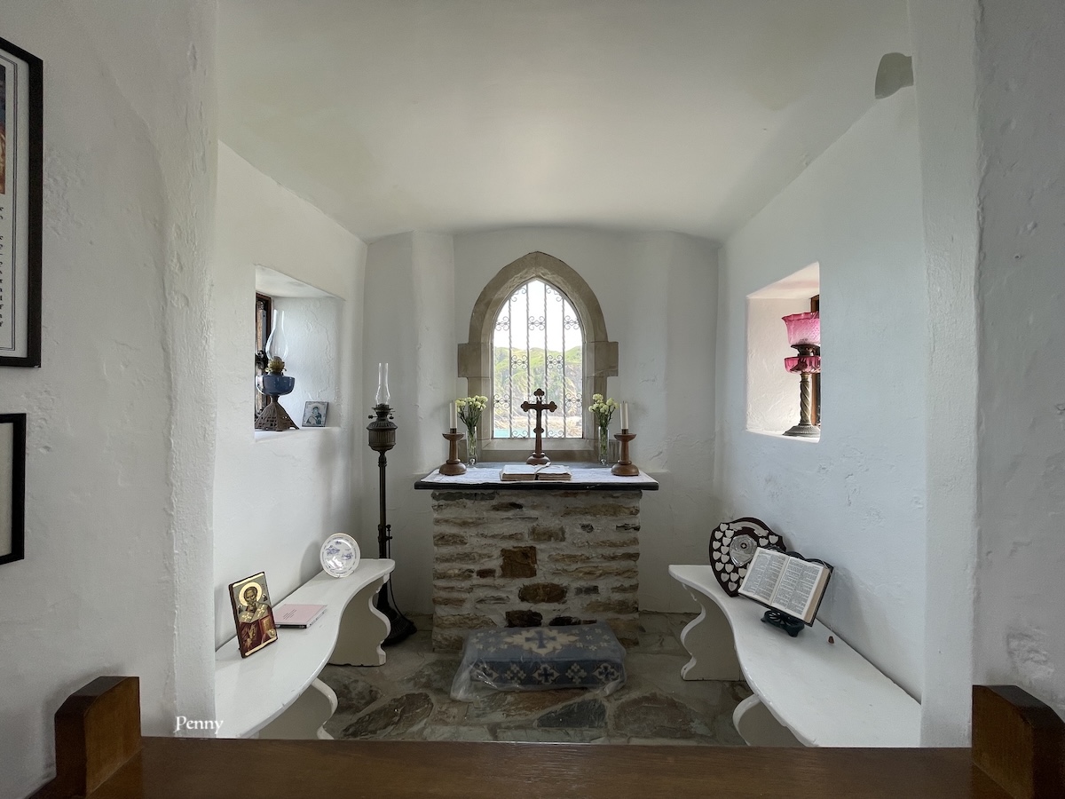 Interior of the tiny St Nicolas church Ilfracombe, North Devon