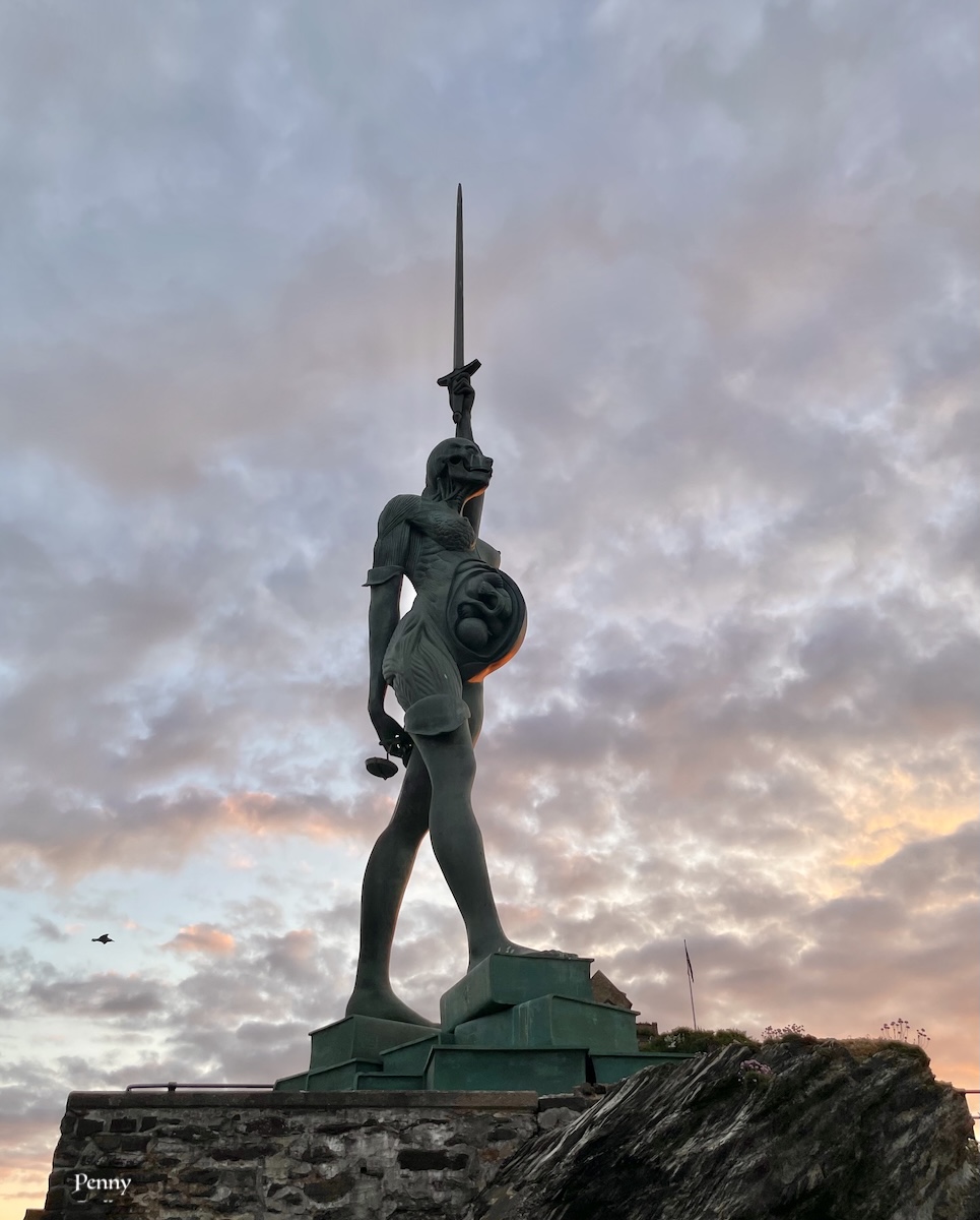 Sculpture by Damien hirst Verity Ilfracombe harbor